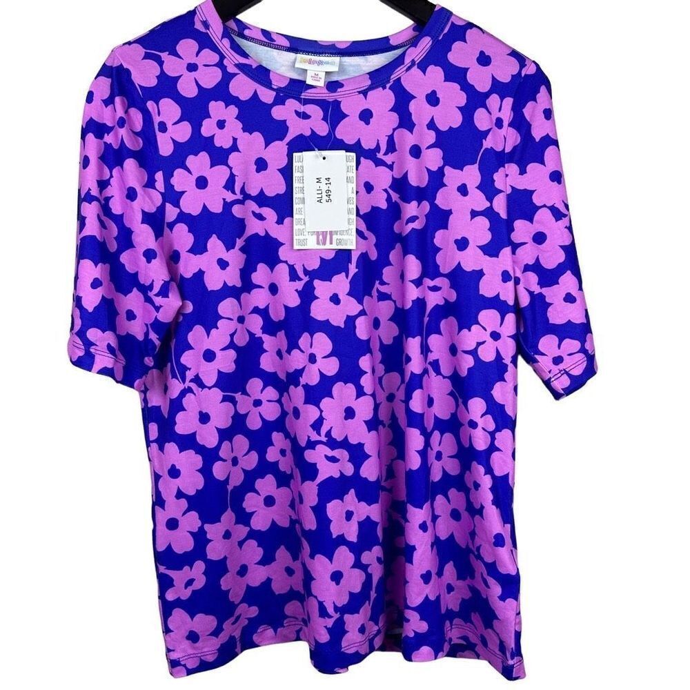 NWT LuLaRoe Alli floral short sleeve size M